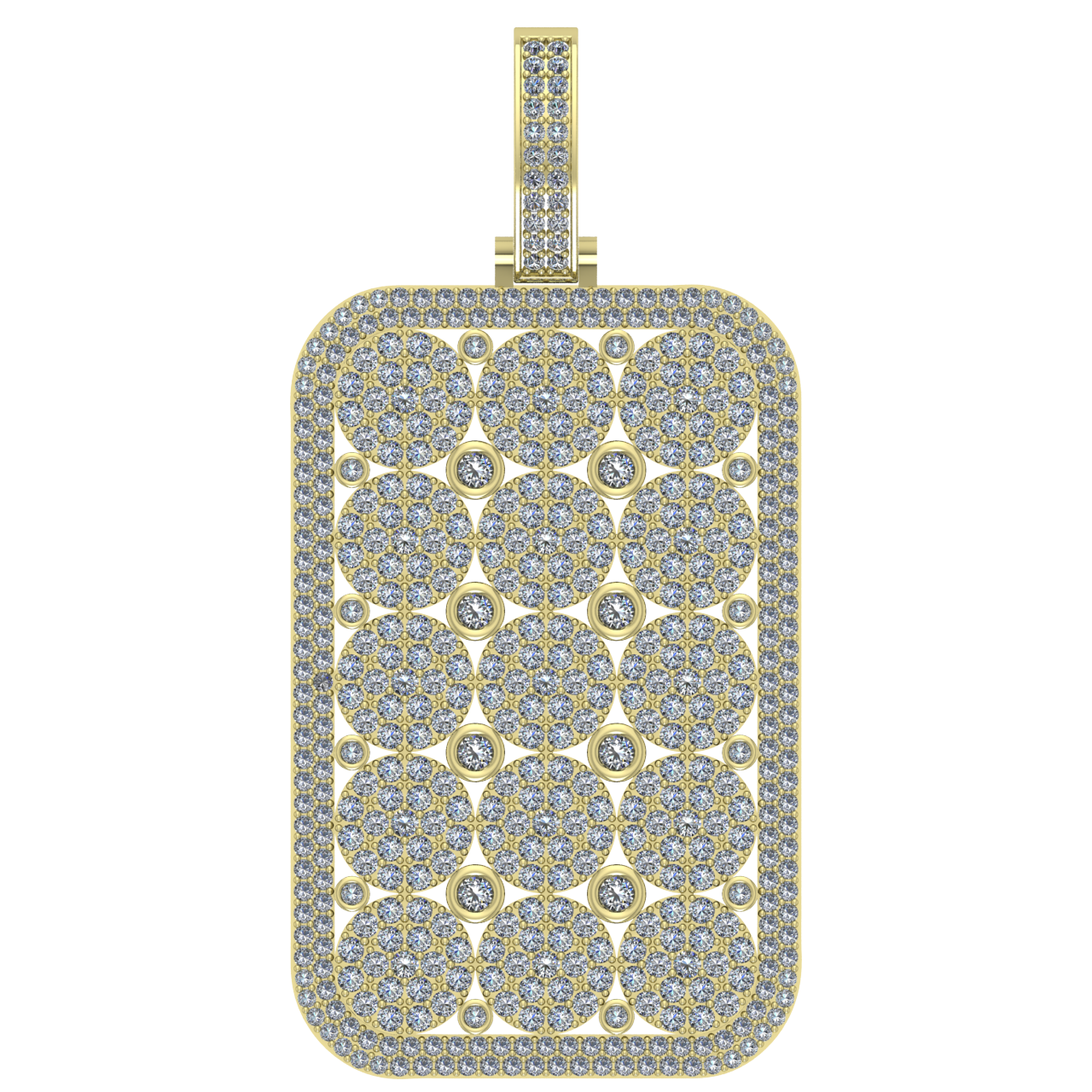 HIP-HOP DOG TAG DIAMONDS PENDANT